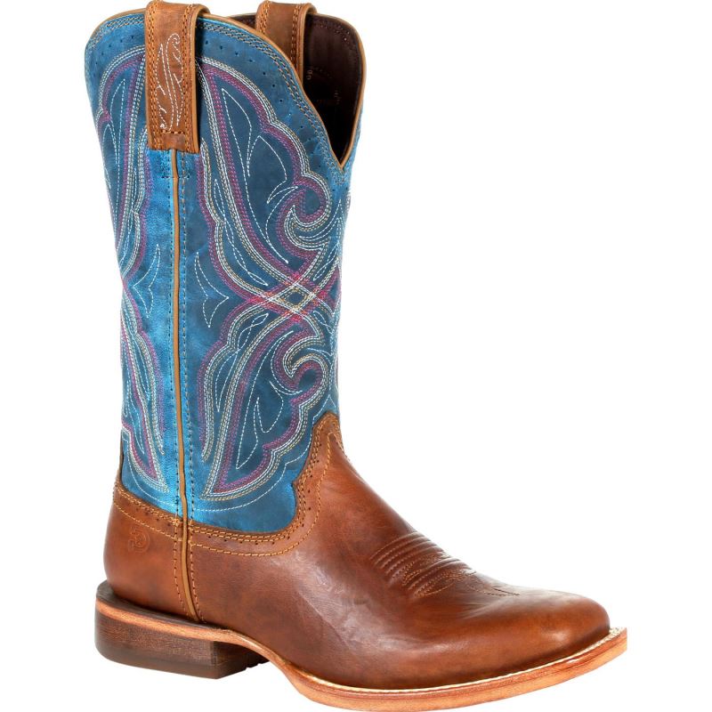 Durango|Arena Pro Women's Dark Bay Western Boot-Dark Bay And Caribbean Blue