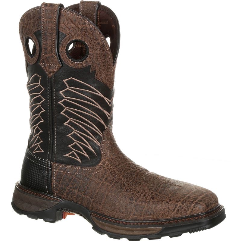 Durango|Maverick XP Steel Toe Waterproof Western Work Boot-Chocolate Safari Elephant Blk