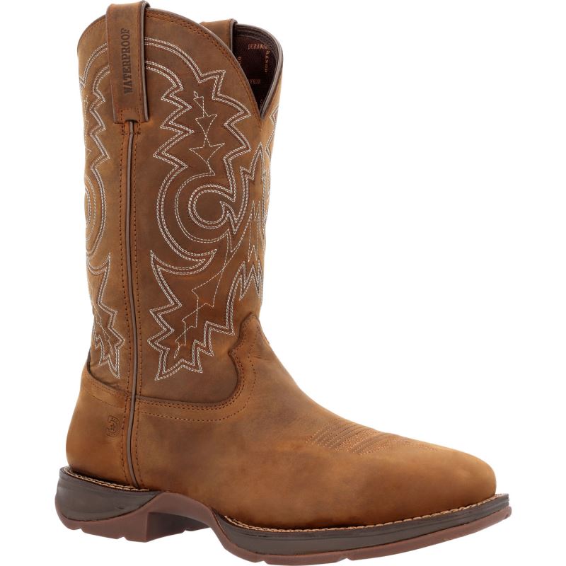 Durango|Rebel Work Steel Toe Waterproof Western Boot-Saddle Brown