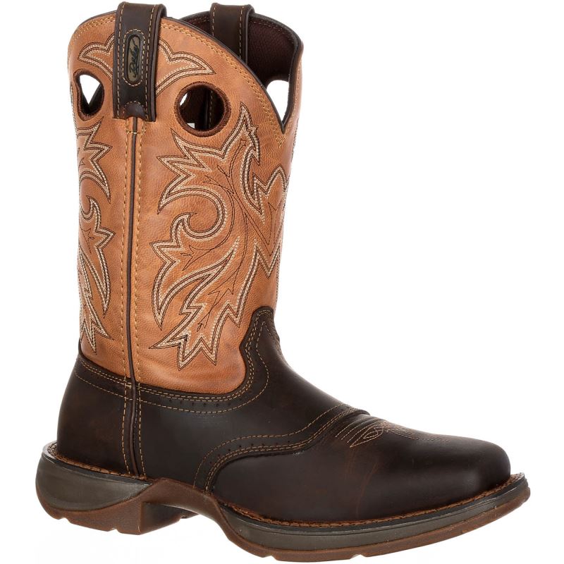Durango|Rebel by Durango Steel Toe Waterproof Western Boot-Brown And Tan