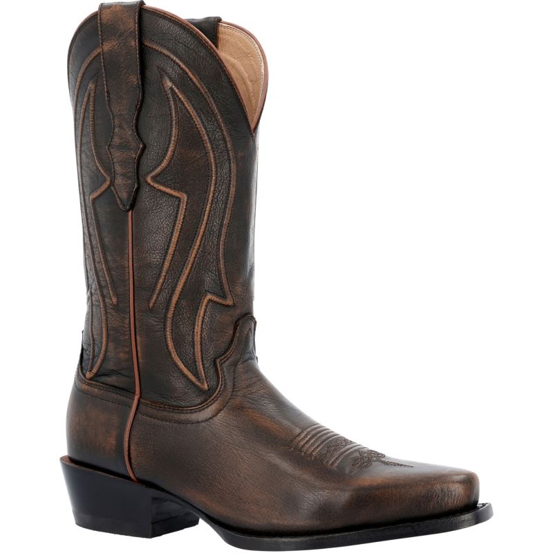 Durango|Santa Fe Whiskey Barrel Brown Western Boot-Spanish Chestnut And Cactus