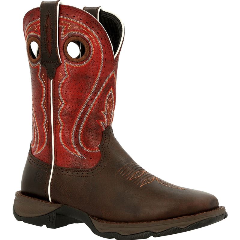 Durango|Lady Rebel by Durango Women's Crimson Western Boot-Dark Chestnut And Crimson