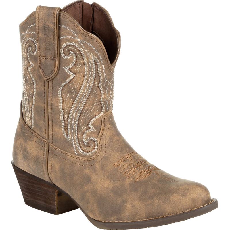 Durango|Crush by Durango Women's Distressed Shortie Western Boot-Driftwood