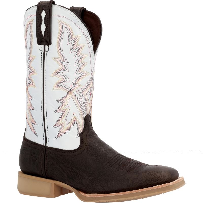 Durango|Rebel Pro Lite Dark Hickory White Western Boot-Chocolate Brown White