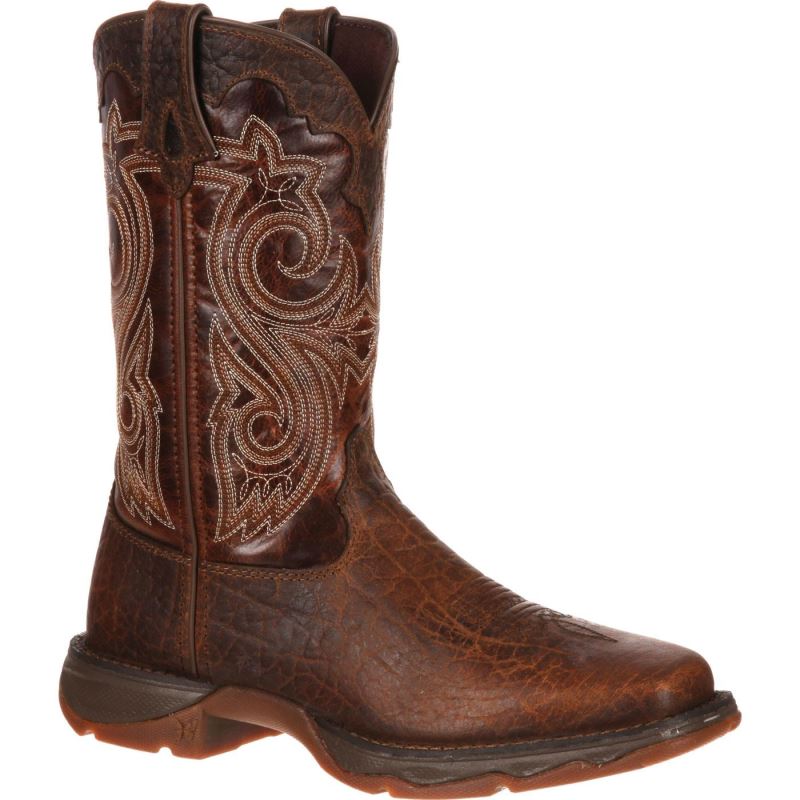 Durango|Lady Rebel Work by Durango Women's Steel Toe Western-Dark Brown And Sunset Brown