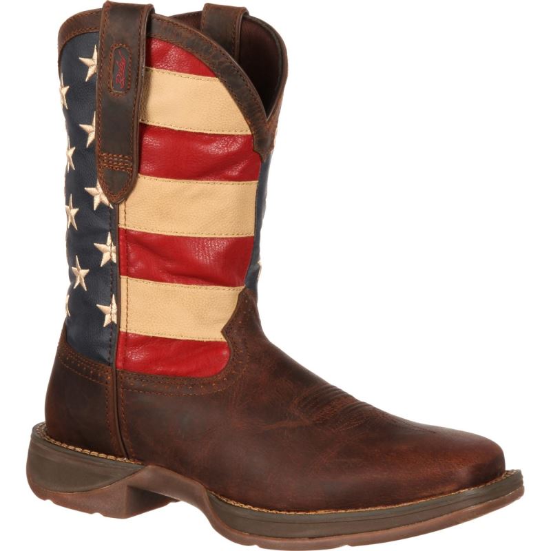 Durango|Rebel by Durango Patriotic Pull-On Western Flag Boot-Brown And Union Flag