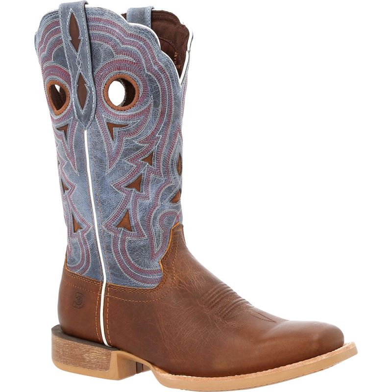 Durango|Lady Rebel Pro Women's Golden Brown Periwinkle Western Boot-Tan And Seashore Blue