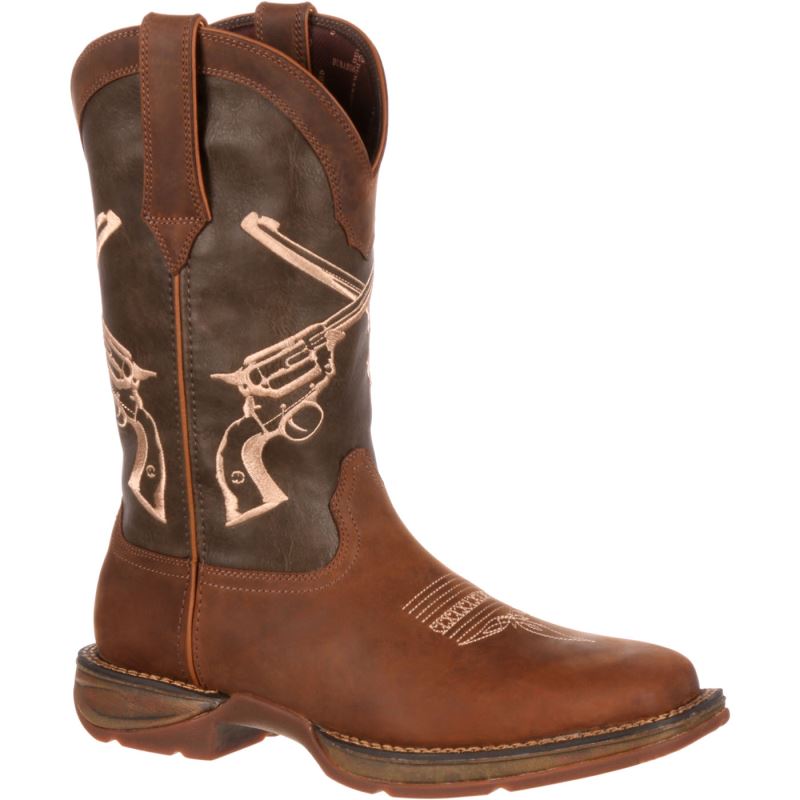 Durango|Rebel by Durango Crossed Guns Western Boot-Brown And Dark Brown