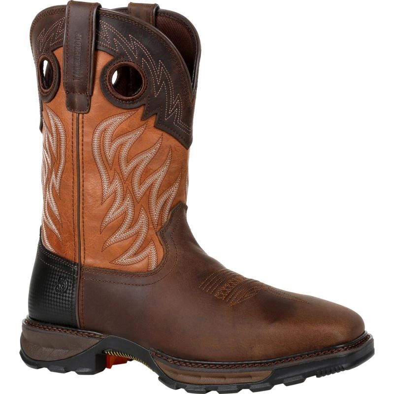 Durango|Maverick XP Steel Toe Waterproof Western Work Boot-Rugged Brown And Copper