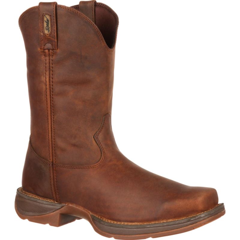 Durango|Rebel by Durango Brown Pull-On Western Boot-Trail Brown