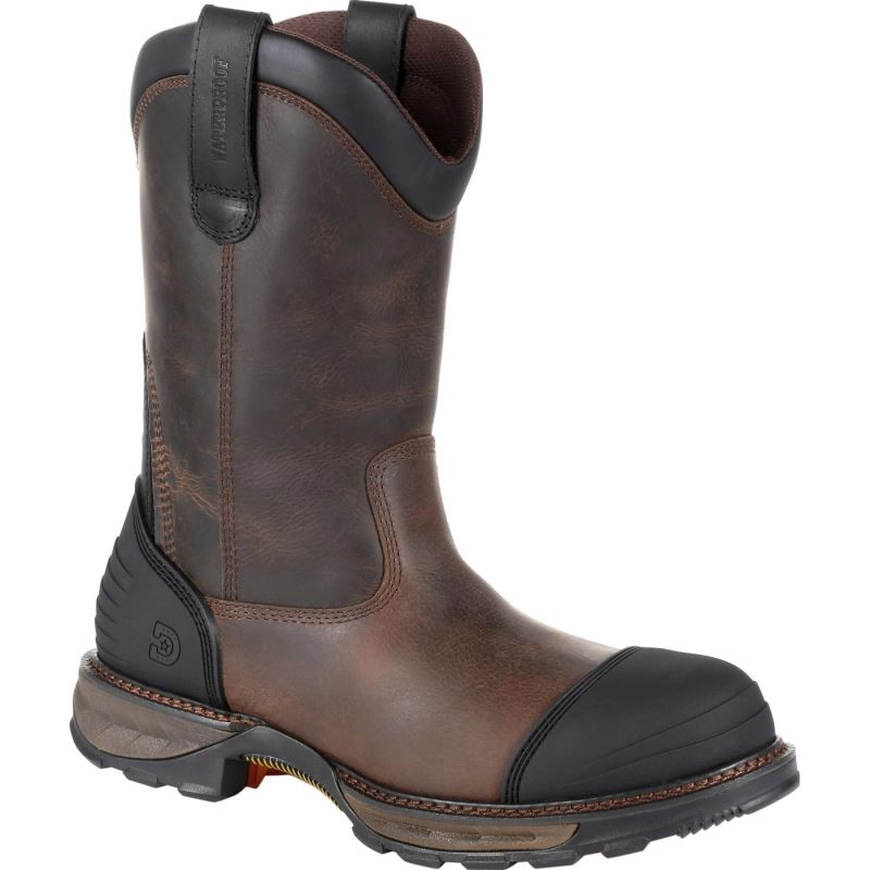 Durango|Maverick XP Composite Toe Waterproof Pull On Work Boot-Distressed Grizzly Brown