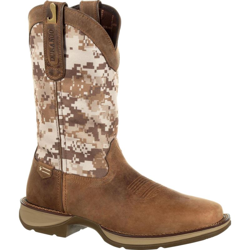 Durango|Rebel by Durango Desert Camo Pull-on Western Boot-Dusty Brown And Desert Camo