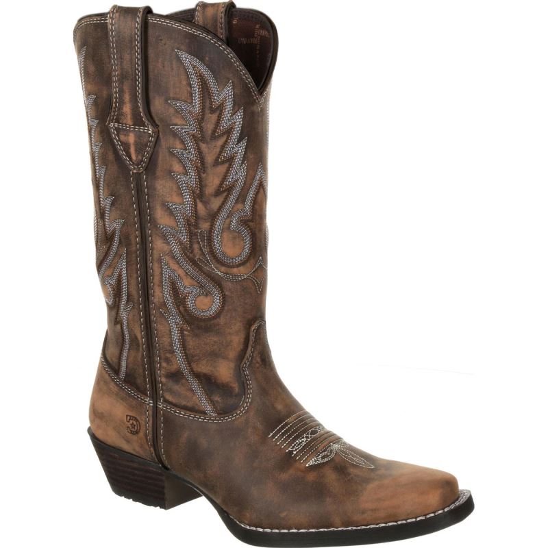 Durango|Dream Catcher Women's Distressed Brown Western Boot-Distressed Brown And Tan
