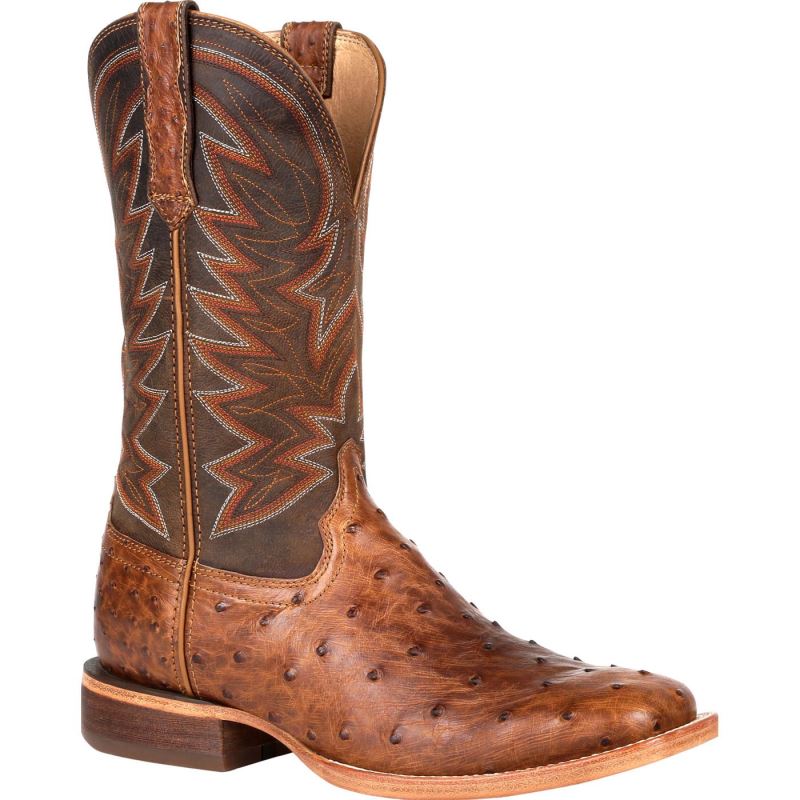 Durango|Premium Exotic Full-Quill Ostrich Western Boot-Sunset Wheat Ostrich