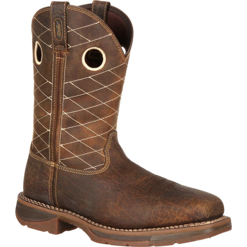 Durango|Workin' Rebel by Durango Brown Composite Toe-Burnt Umber And Dark Brown