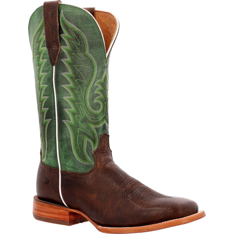 Durango|Arena Pro Hickory and Shamrock Green Western Boot-Burnished Tan