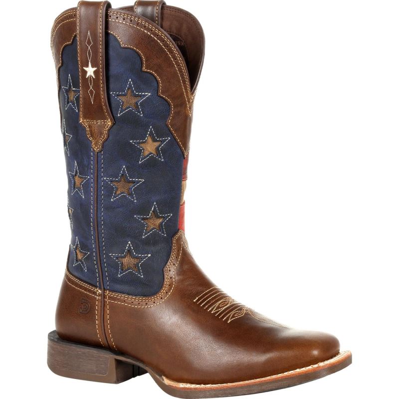 Durango|Lady Rebel Pro Women's Vintage Flag Western Boot-Sable Brown And Vintage Flag