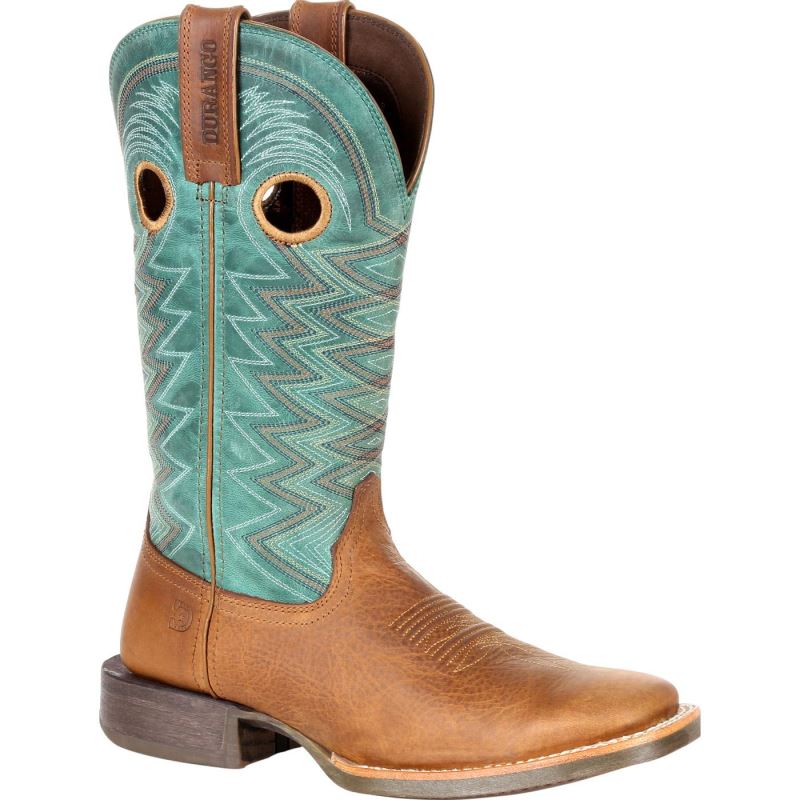 Durango|Lady Rebel Pro Women's Teal Western Boot-Wheat And Tidal Teal