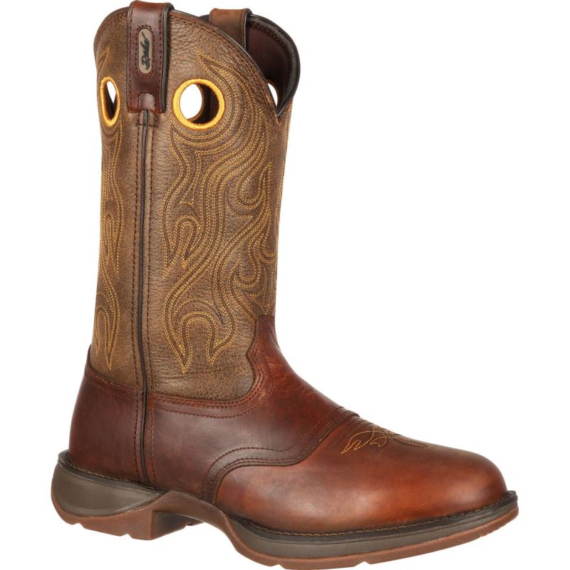 Durango|Rebel by Durango Brown Saddle Western Boot-Sunset Velocity And Trail Brn