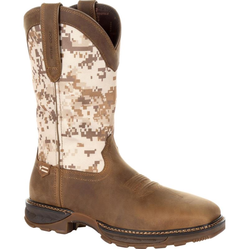 Durango|Maverick XP Steel Toe Waterproof Western Work Boot-Dusty Brown And Desert Camo