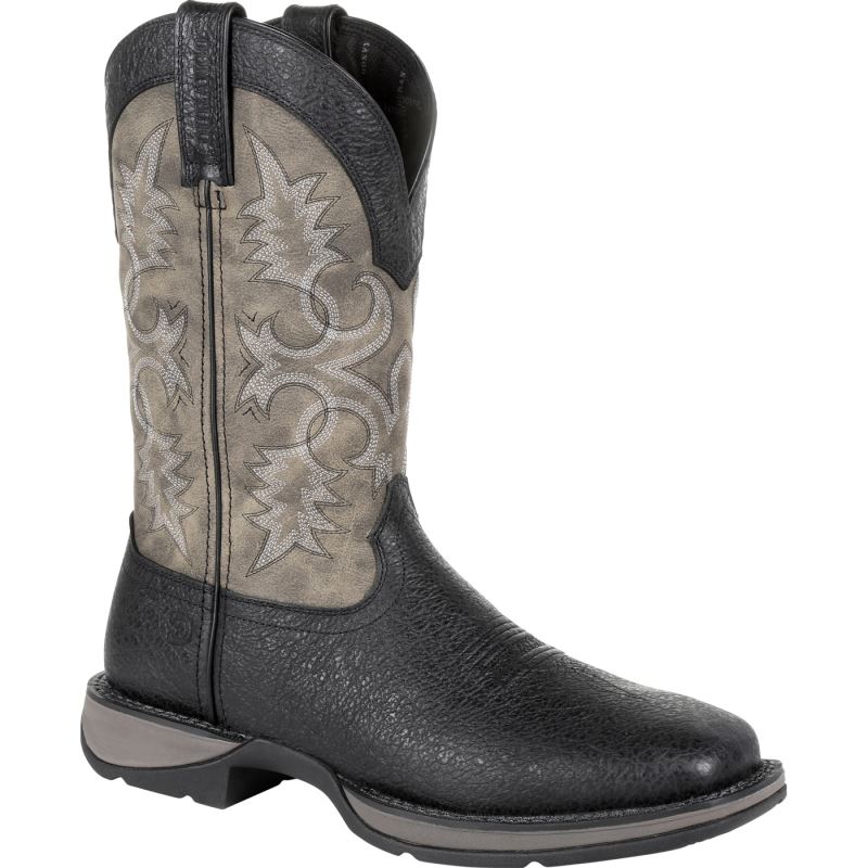 Durango|Rebel by Durango Black Western Boot-Black Charcoal Grey