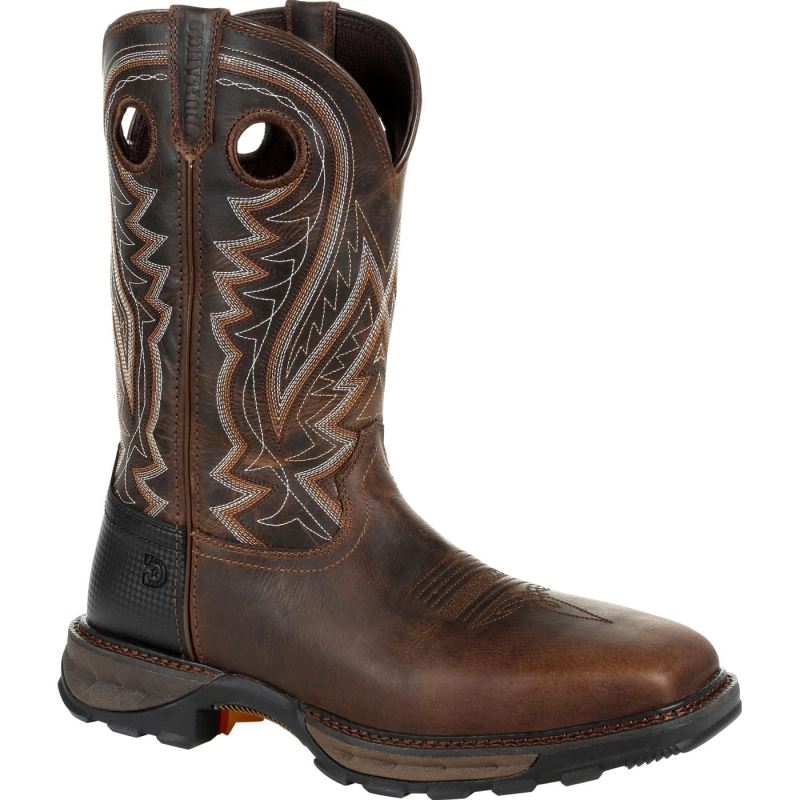 Durango|Maverick XP Steel Toe Puncture Resistant Western Work Boot- Nicotine Chocolate