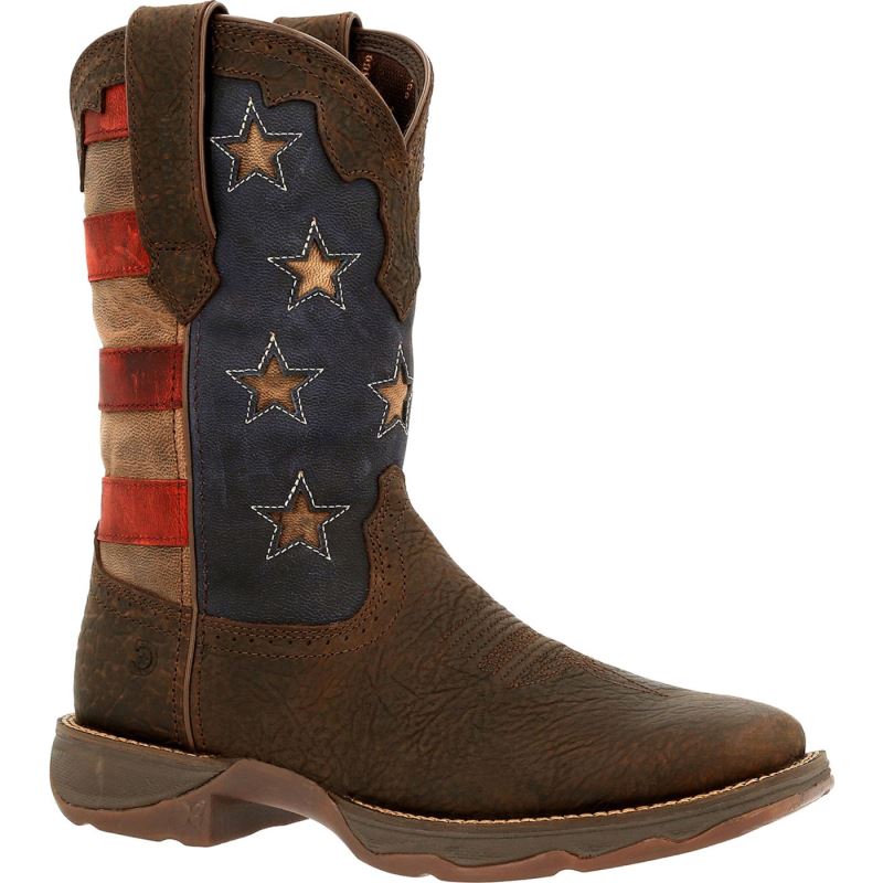 Durango|Lady Rebel by Durango Women's Vintage Flag Western Boot-Dark Brown And Vintage Flag