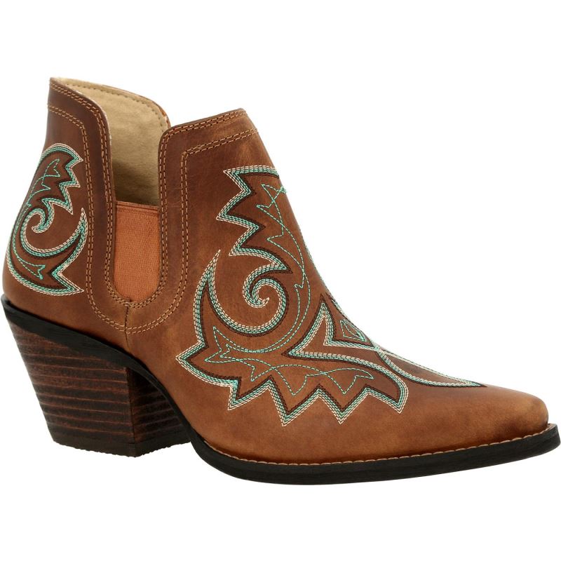 Durango|Crush by Durango Women's Golden Brown Western Fashion Bootie-Golden Brown