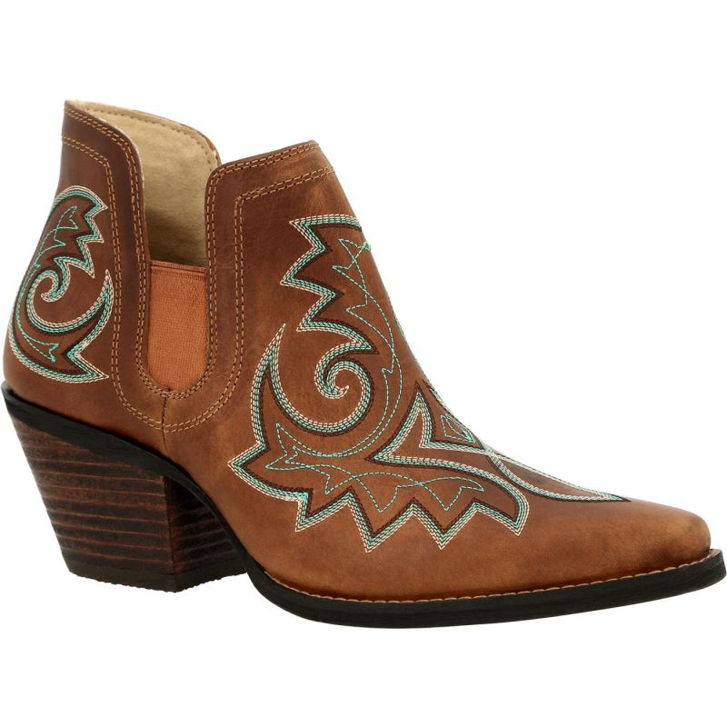 Durango|Crush by Durango Women's Golden Brown Western Fashion Bootie-Golden Brown