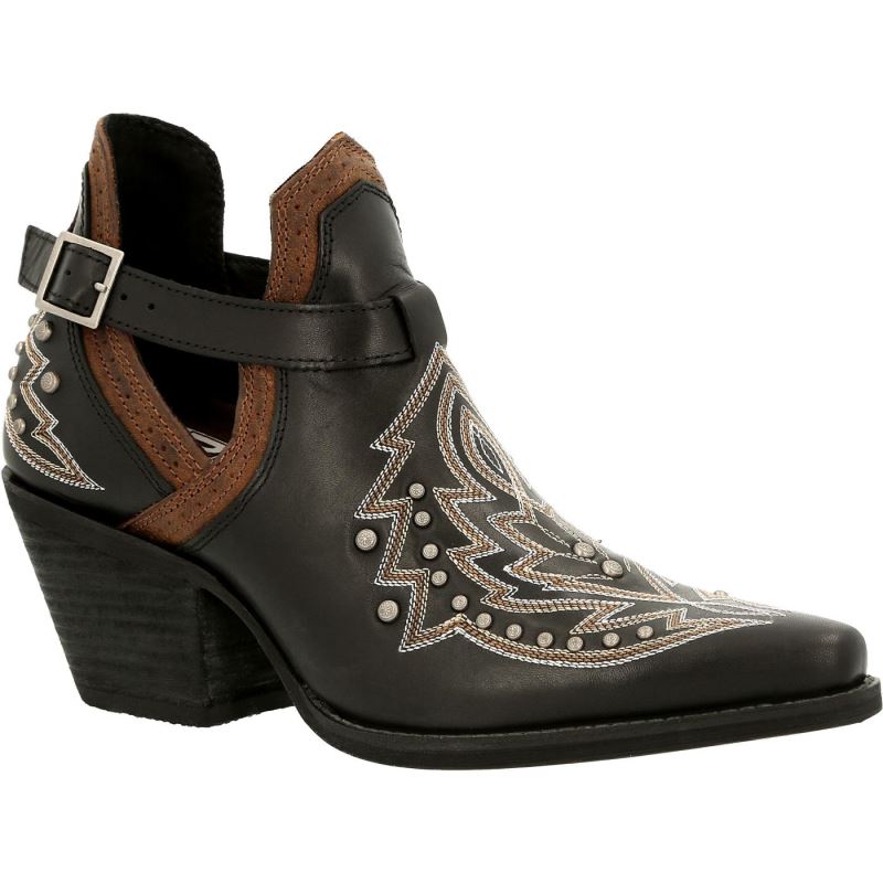 Durango|Crush by Durango Women's Black Studded Western Fashion Bootie-Raven Black