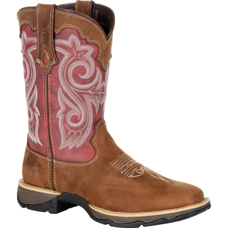 Durango|Lady Rebel by Durango Women's Red Western Boot-Briar Brown And Rusty Red