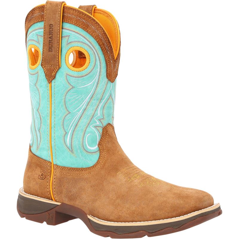 Durango|Lady Rebel by Durango Women's Dusty Brown Sky Blue Western Boot-Dusty Brown Sky Blue