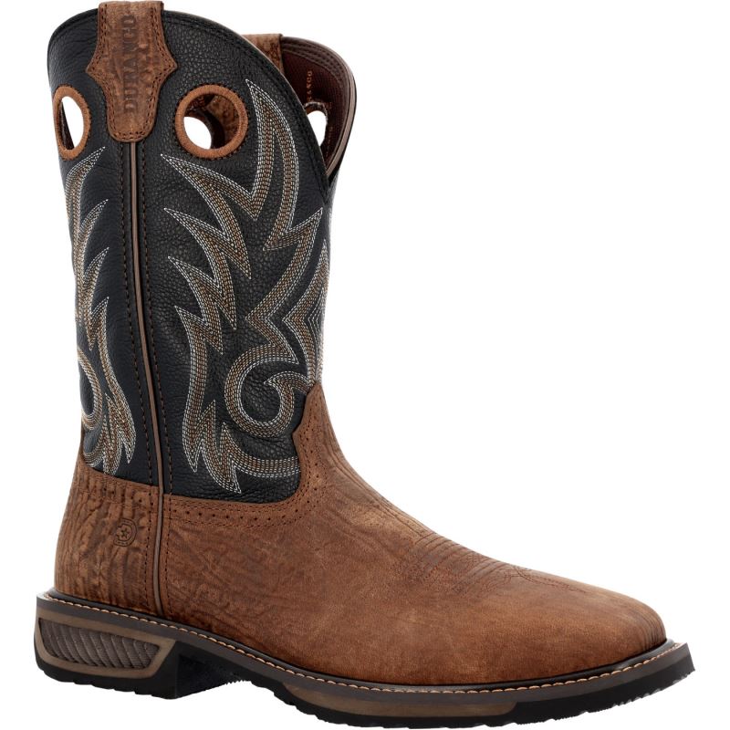 Durango|WorkHorse Acorn Black Onyx Steel Toe Western Work Boot-Acorn And Black Onyx